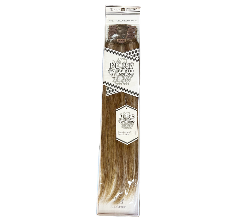 Hair Couture 9 Pc Pure Clip On Extensions Cream 18" 6/613 - 885148315953
