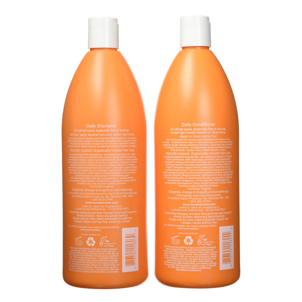 876794000010 - 876794018039 - 876794018244 - LOMA Daily Shampoo & Conditioner Liter Duo 1000 ml / 33.8 oz