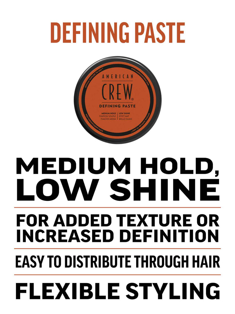 American Crew Defining Paste 3 oz | Medium Hold - Low Shine - 738678242520