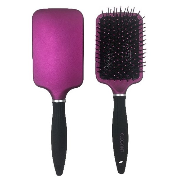 Elegant Deep Shine Metallic Purple Paddle Brush - 705320125739