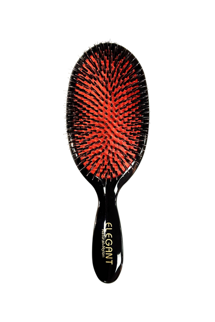 705320109647 - Elegant #964 PREMIUM Classic Cushion Boar Bristles Oval Hair Brush - Large (9") | Fine to Normal Hair