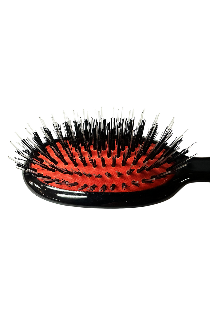 705320109654 - Elegant #965 PREMIUM Classic Cushion Porcupine + Nylon Bristles Oval Hair Brush - Small (7") | Normal to Thick Hair