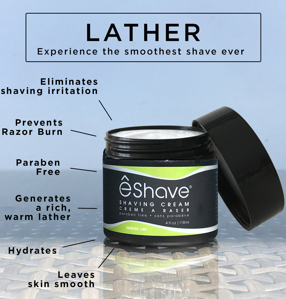613443140075 - eShave Shave Cream 4 oz / 113 g - Verbena Lime