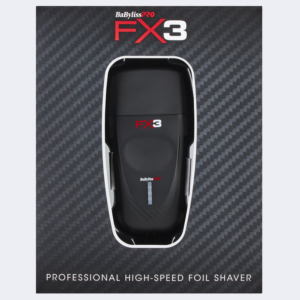 BaBylissPro FX3 Professional High Speed Double Foil Shaver - Black