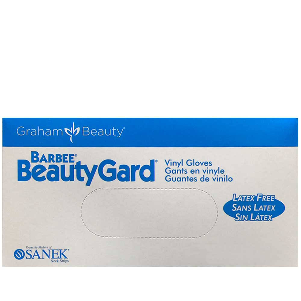Graham Beauty Barbee BeautyGard Clear Vinyl Gloves - 100 Count / Medium | Chemical Protection