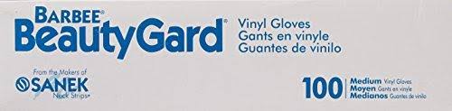 Graham Beauty Barbee BeautyGard Clear Vinyl Gloves - 100 Count / Medium | Chemical Protection