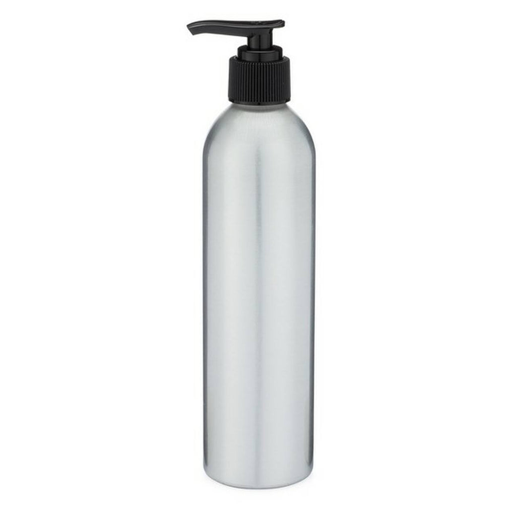 J&D Silver Aluminum Bottle With Black Pump 4 oz