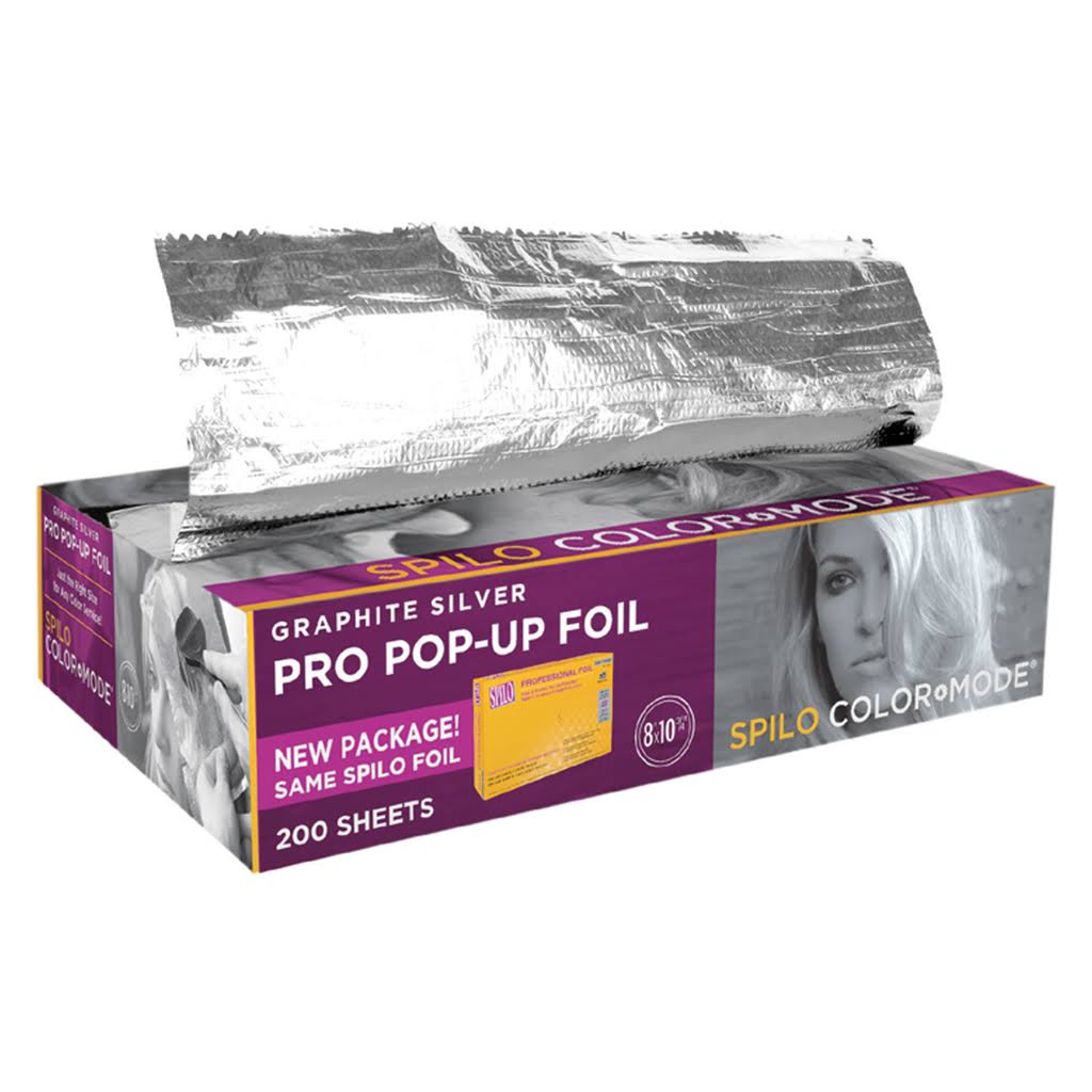 Spilo ColorMode Graphite Silver Pro Pop-Up Aluminum Foil - 200 Count (8" x 10.75") 