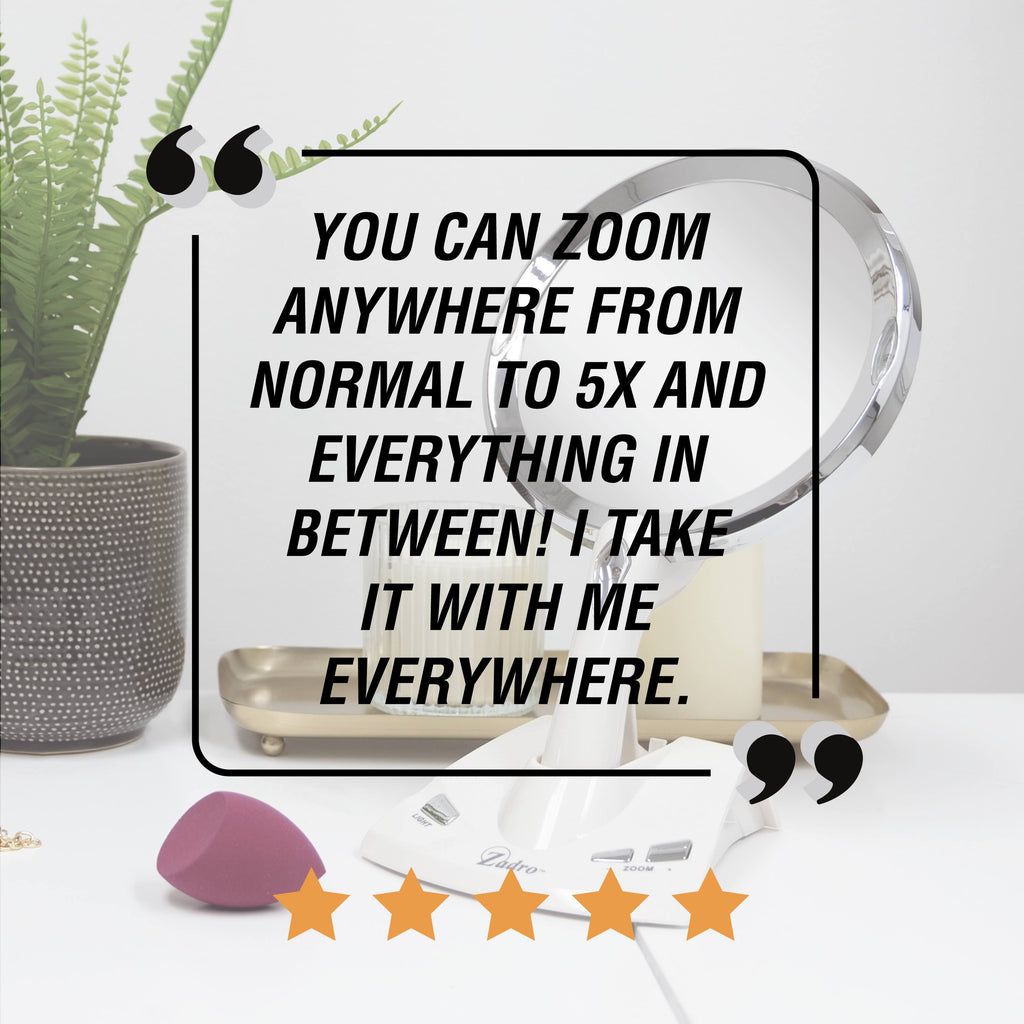 Zadro Motorized Women's Power Zoom Mirror 1x-5x Magnification