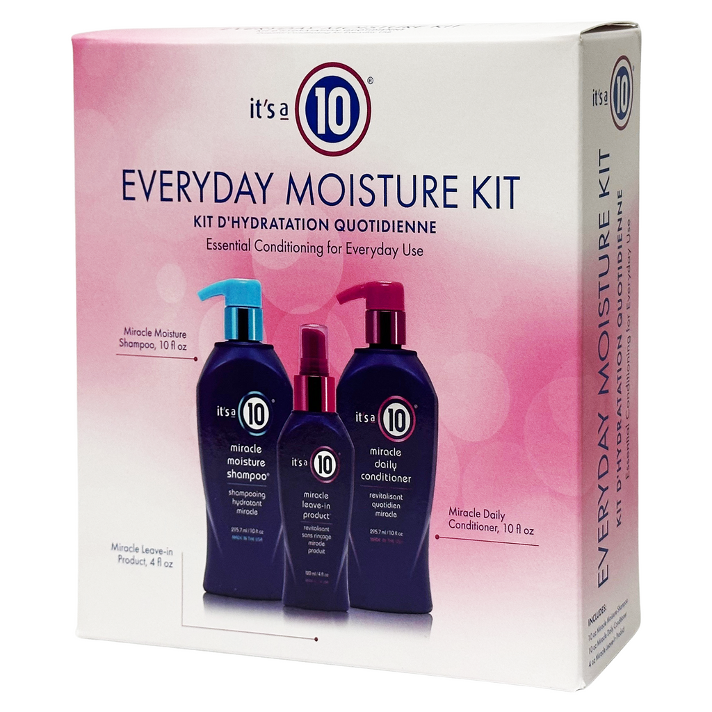 850011058435 - It's A 10 Everyday Moisture Holiday Kit | Miracle Moisture Shampoo, Daily Conditioner & Leave-In Product