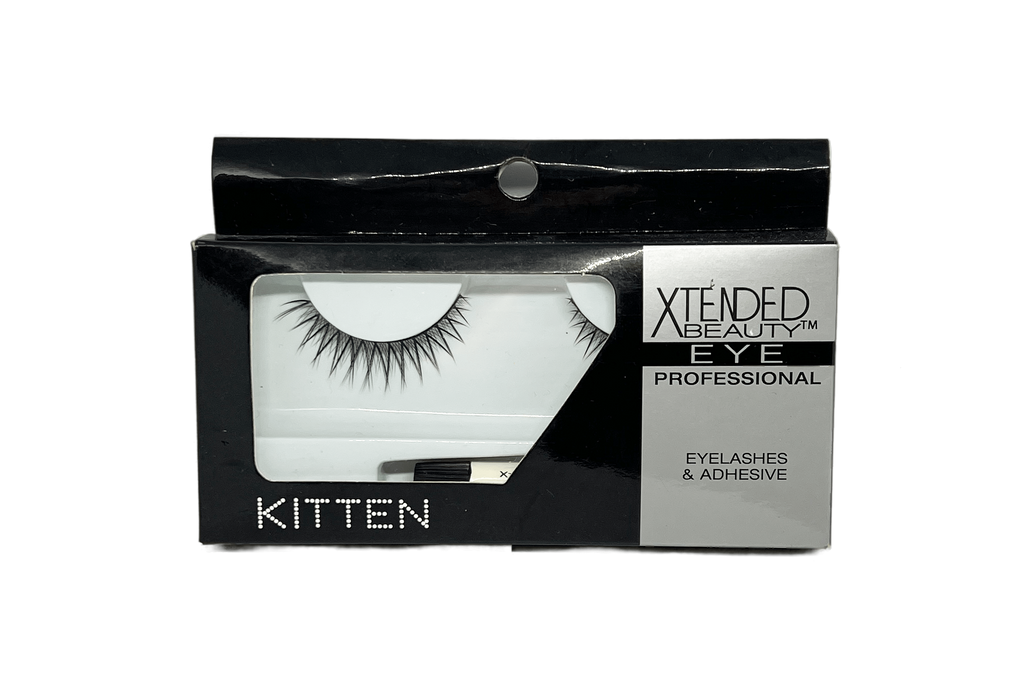 Xtended Beauty Eye Professional Eyelashes & Adhesive Kitten Strip Lashes - 636581107809