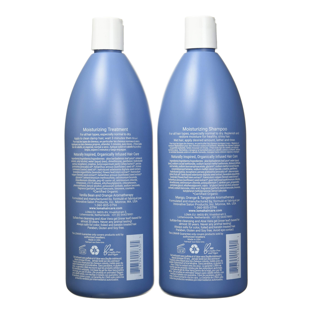 LOMA Moisturizing Shampoo & Treatment Liter Duo 1000 ml / 33.8 oz