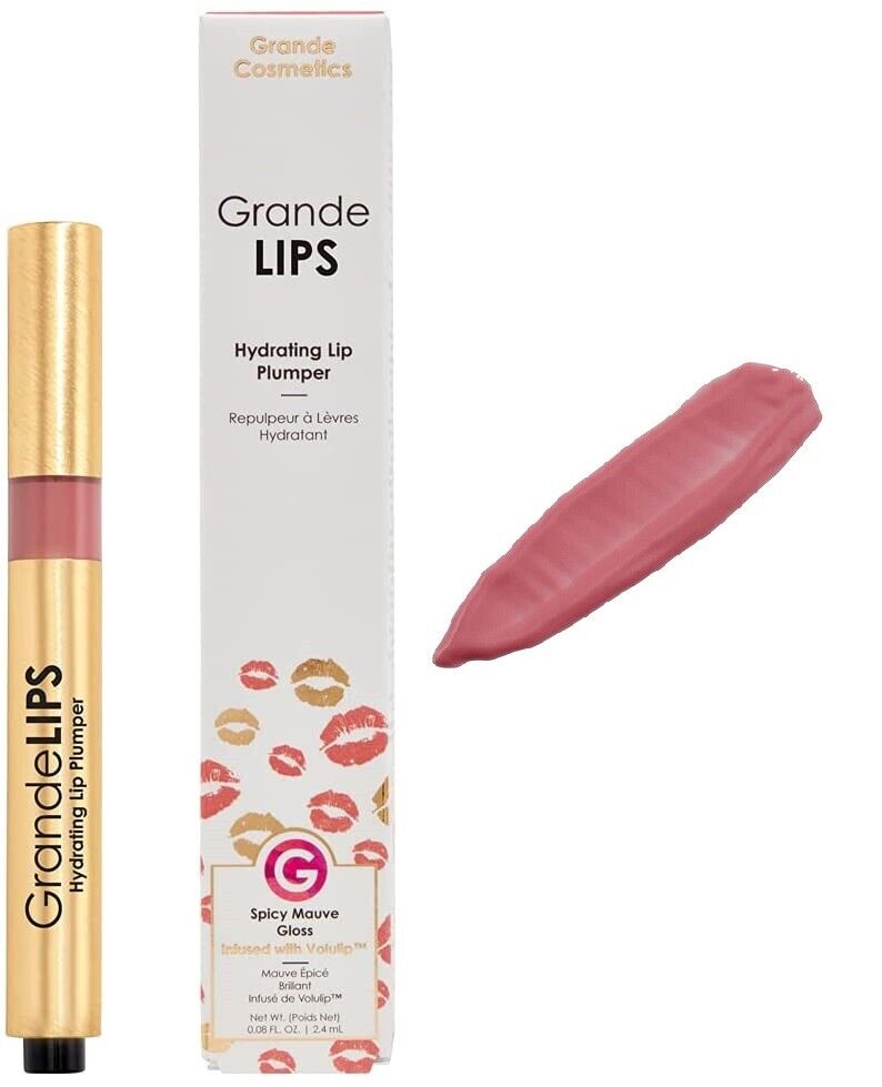 Grande Cosmetics GrandeLIPS Hydrating Lip Plumper Spicy Mauve Gloss 0.08 oz - 843246140105