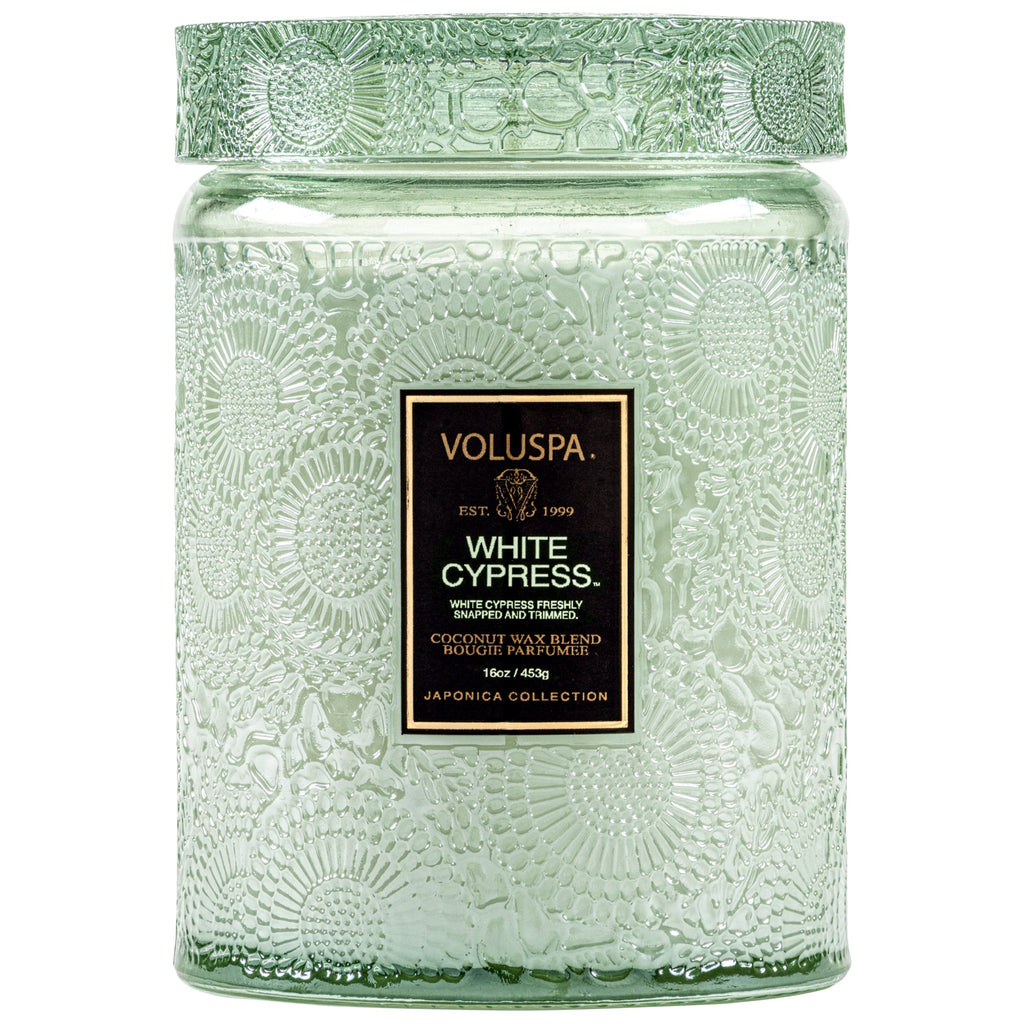 806644733195 - Voluspa Large Jar Candle 16 oz / 453 g - White Cypress