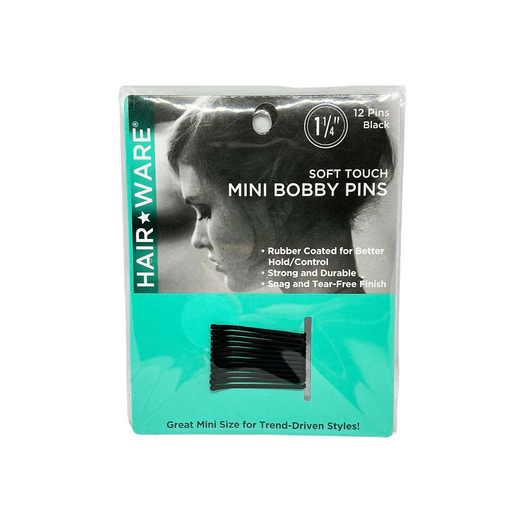 Spilo Rubberized Mini Bobby Pins Black 1 1/4" - 722195506203