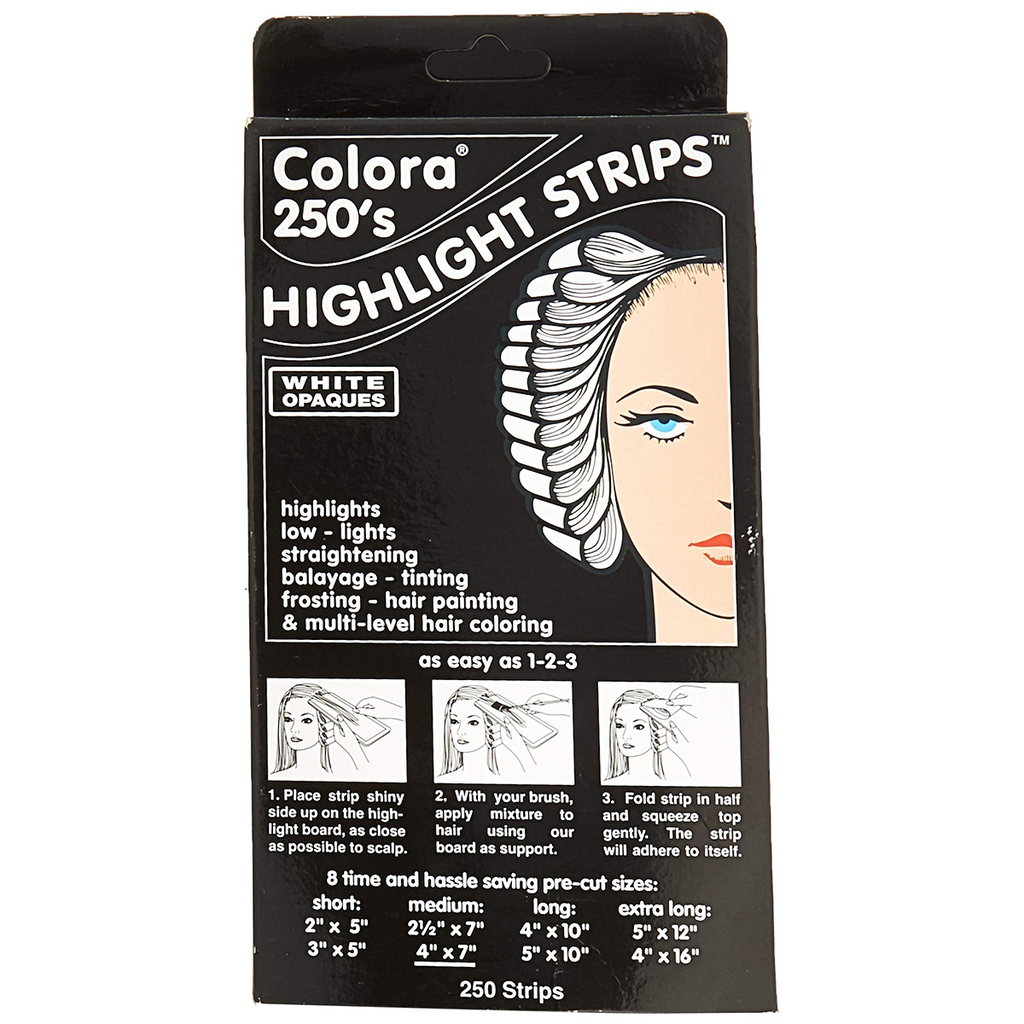 Colora 250's Coloring Highlight Strips White Opaque - 250 Count (4" x 7")