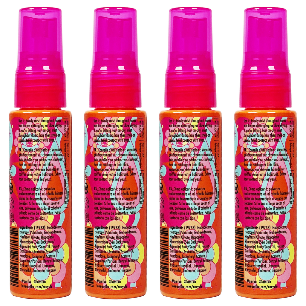 Amika THE WIZARD Silicone-Free Detangling Primer 1 oz / 30 ml (4 Pack)