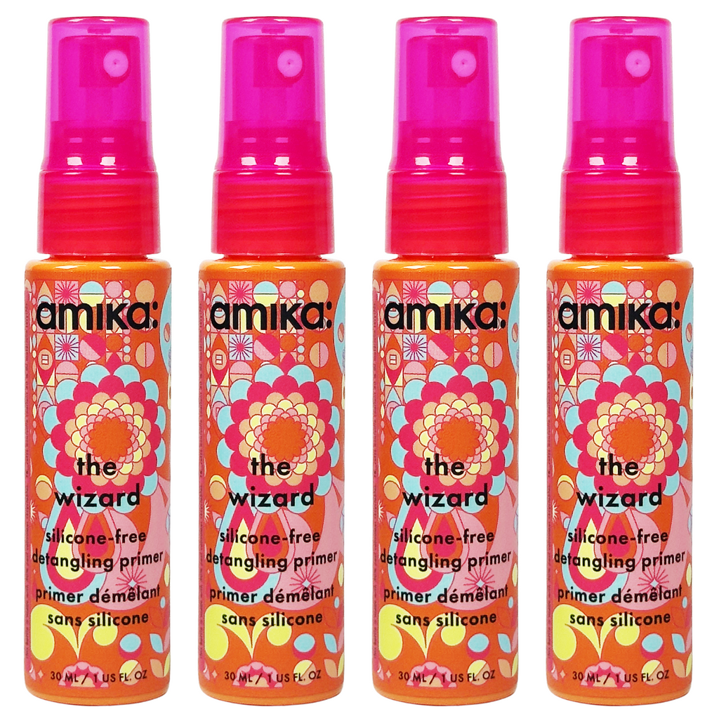Amika THE WIZARD Silicone-Free Detangling Primer 1 oz / 30 ml (4 Pack)