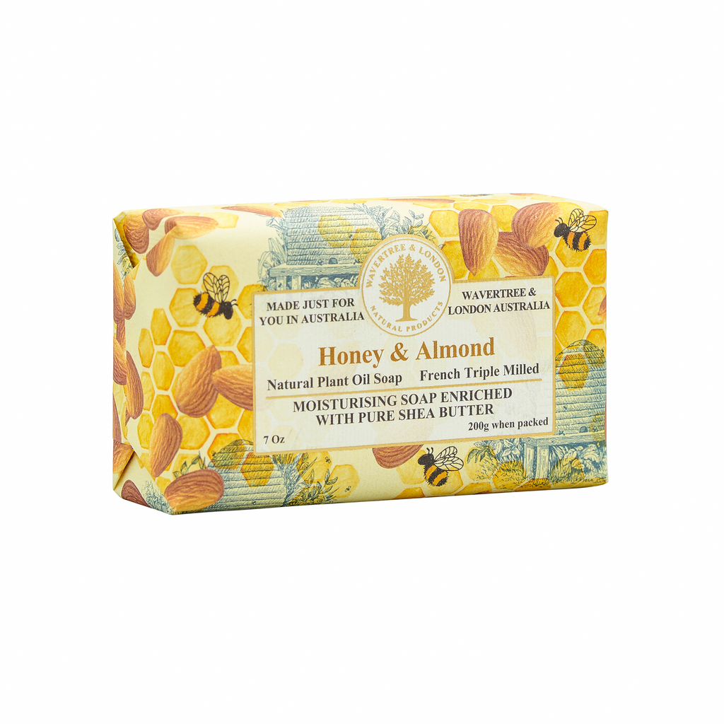Wavertree & London Soap Bar 200 g / 7 oz - Honey & Almond - 9347774000104