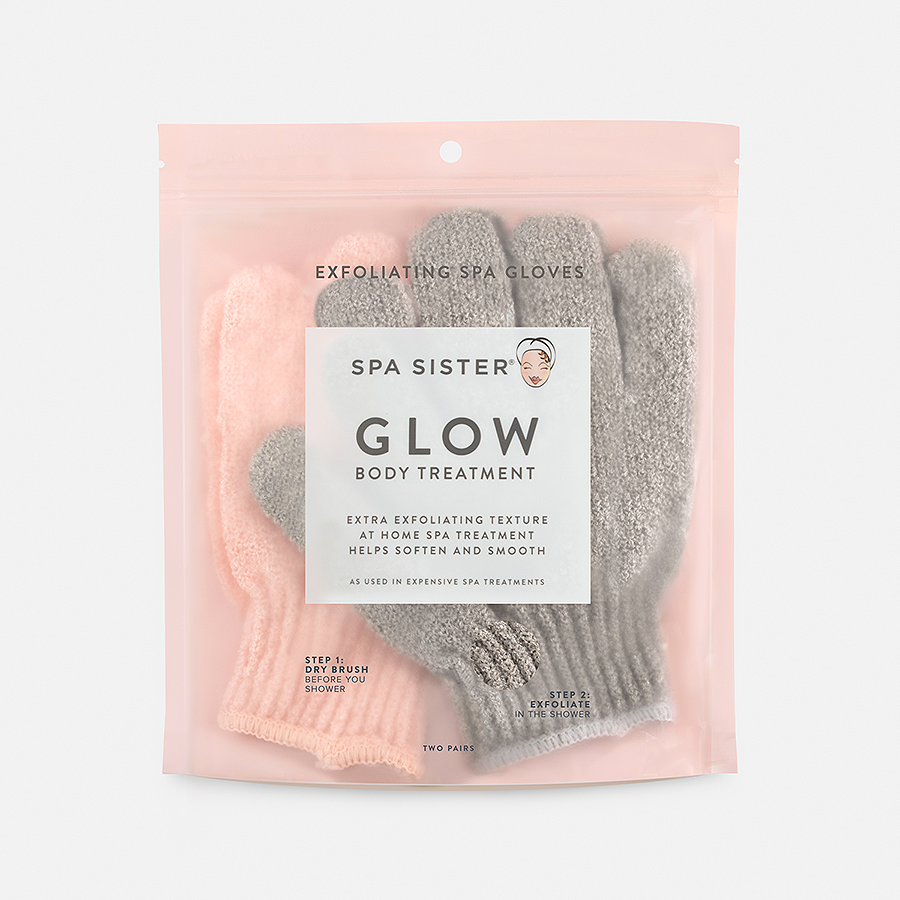 Spa Sister Twin Exfoliating Gloves Pink / Grey - 636581000000