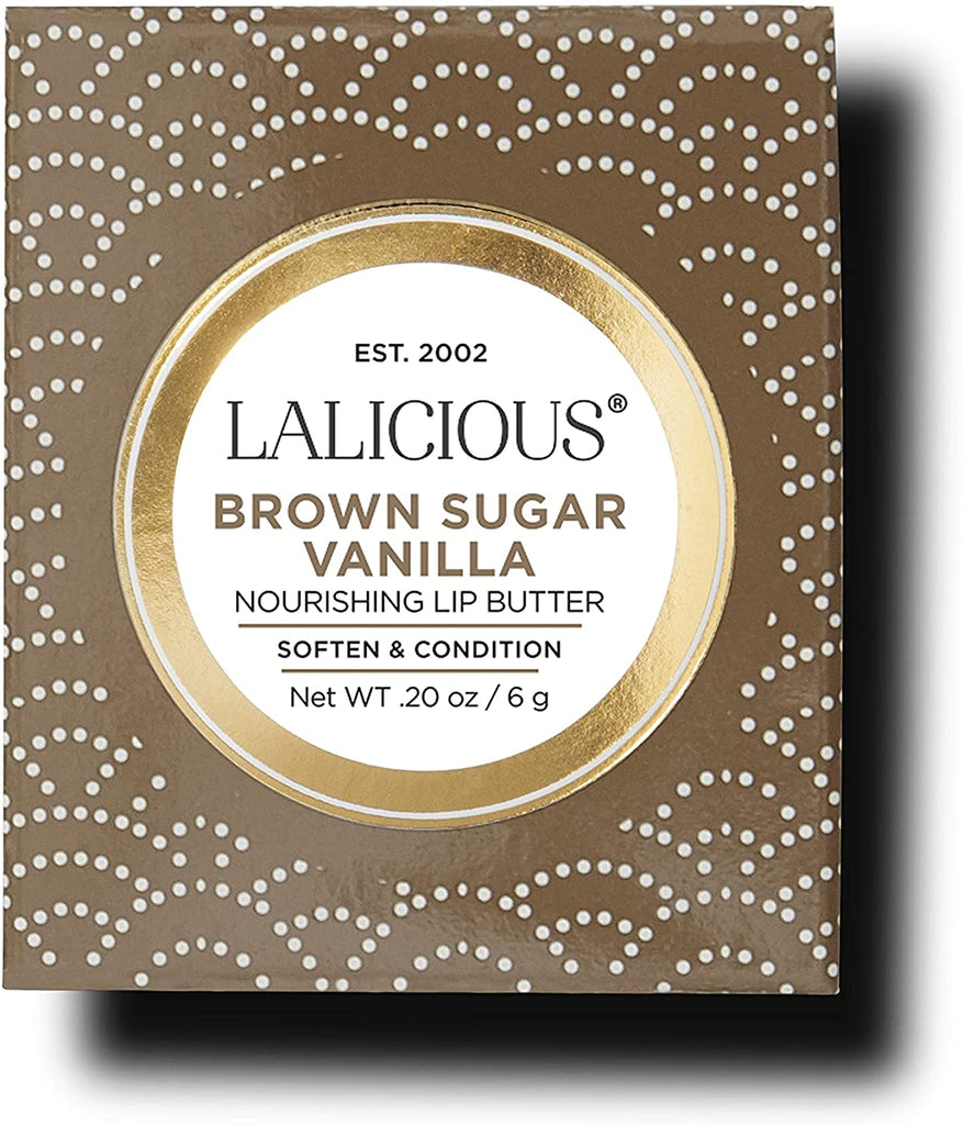 LaLicious Brown Sugar Vanilla Nourishing Lip Butter Soften & Condition 0.2 Oz - 897347001582
