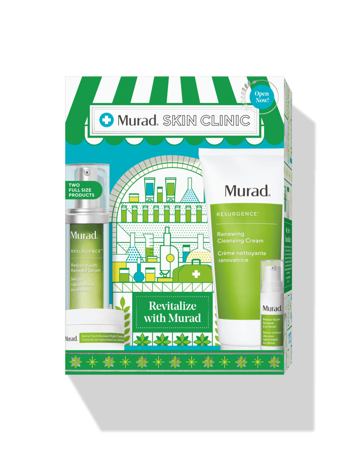 Murad Skin Clinic Revitalize with Murad Kit | Renewing Cleansing Cream | Retinol Youth Renewal Serum |  Retinol Youth Renewal Eye Serum | Retinol Youth Renewal Night Cream - 767332925844