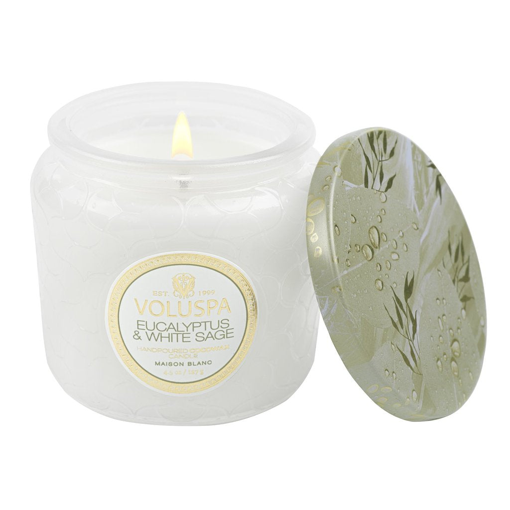 Voluspa Eucalyptus & White Sage Petite Jar Candle 4.5 Oz - 806644081470