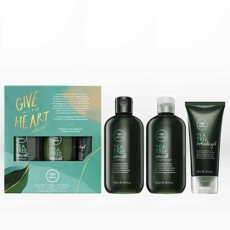 Paul Mitchell Tea Tree Special Shampoo & Conditioner, Firm Hold Gel| Give with Heart MHN Set - 9531558288