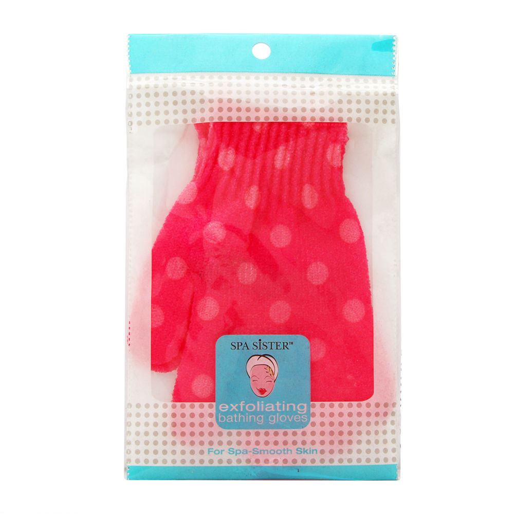 Textured Bathing Gloves Pink D - 636581101098