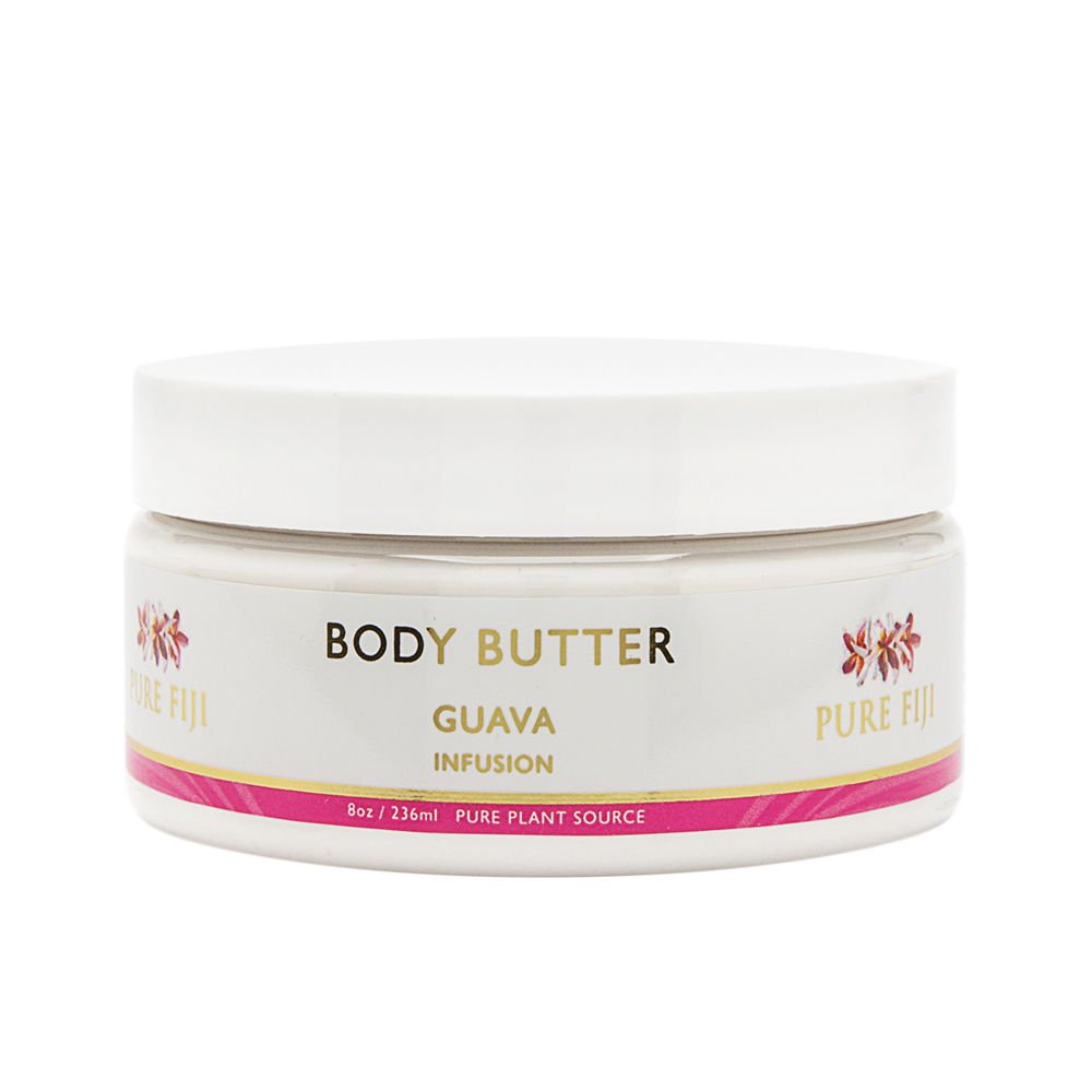 Guava - Pure Fiji Body Butter 8 oz | Moisturizer Body Cream | Face Cream and Body Lotion for Dry Skin | Natural Oils & Vitamin E - 698876500023