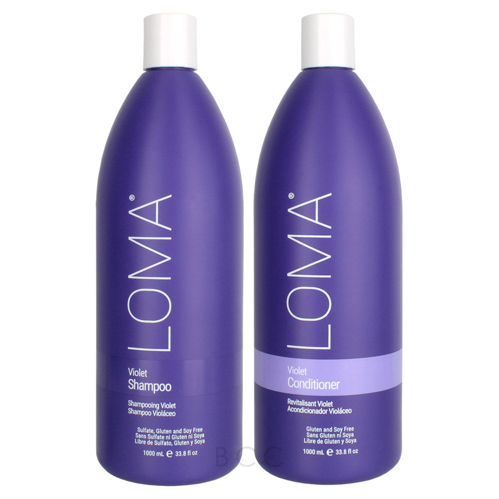 876794000409 - 876794000355 - 876794000362 - Loma Violet Shampoo & Conditioner Liter Duo 1000 ml / 33.8 oz