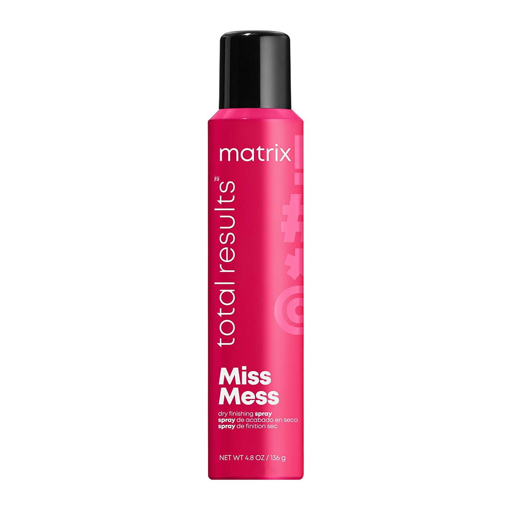 Matrix Total Results Miss Mess Dry Finishing Spray 4.8 oz | Texturizing Hairspray for Volume | Light Hold | Matte Finish - 884486450050