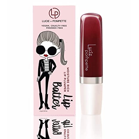 Lucie + Pompette Beauty Lip Batter 3-in-1 Plumper-Gloss-Balm Sheer Subtle Shimmer in Mi Mi, Sheer Honey Nude (.16 oz) - 851011006044
