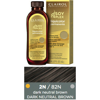 82N Dark Neutral Brown - Clairol Soy 4Plex Liquicolor Permanente 2 Oz - 381519048814
