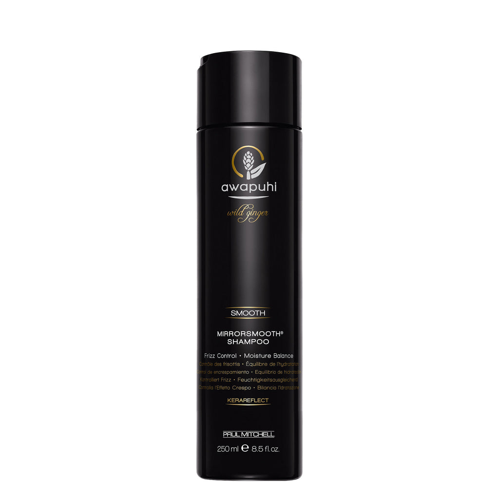 Paul Mitchell Awapuhi Wild Ginger Mirrorsmooth Shampoo 8.5 oz | Frizz Control | Moisture Balance | Kerareflect | For Frizzy & Color-Treated Hair | Ultra Rich | For Dry Damaged Hair - 9531124377