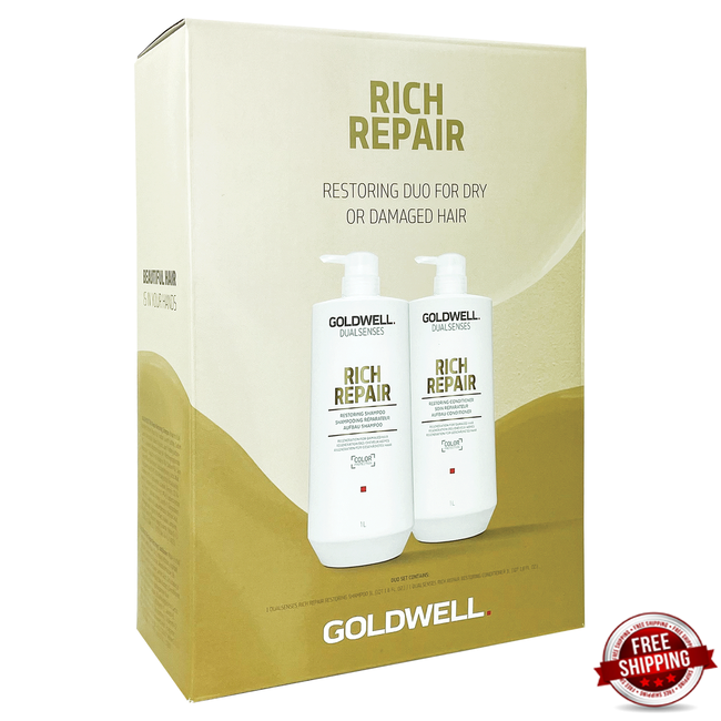 Goldwell Dualsenses Rich Repair Shampoo Conditioner Liter Duo - 4050117277242