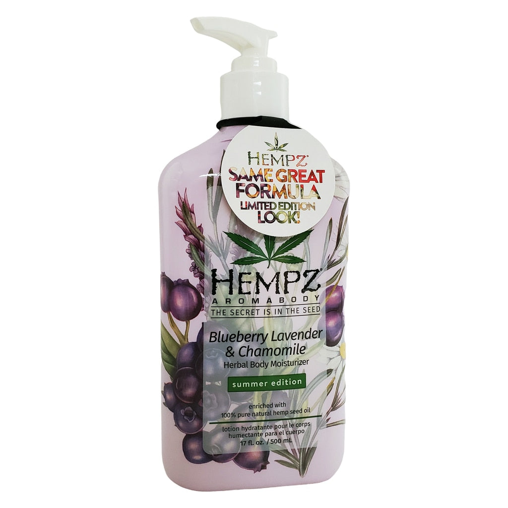Hempz Summer Edition Blueberry Lavender & Chamomile Herbal Moisturizer 17 Oz - 676280042582