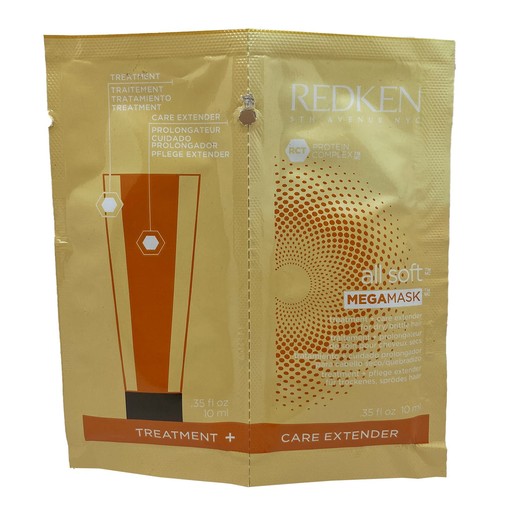 Redken All Soft Mega Mask Treatment + Care Extender Packets 0.35 Oz - redken-all-soft-mega-mask-treatment-+-care-extender-packets-0.35-oz