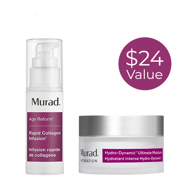 [Free With $75 Purchase] Murad Hydro-Dynamic Ultimate Moisture 0.25 oz & Rapid Collagen Infusion 0.17 oz | Reduce Fine Lines & Wrinkles | Lock In Moisture Levels - 767332918846