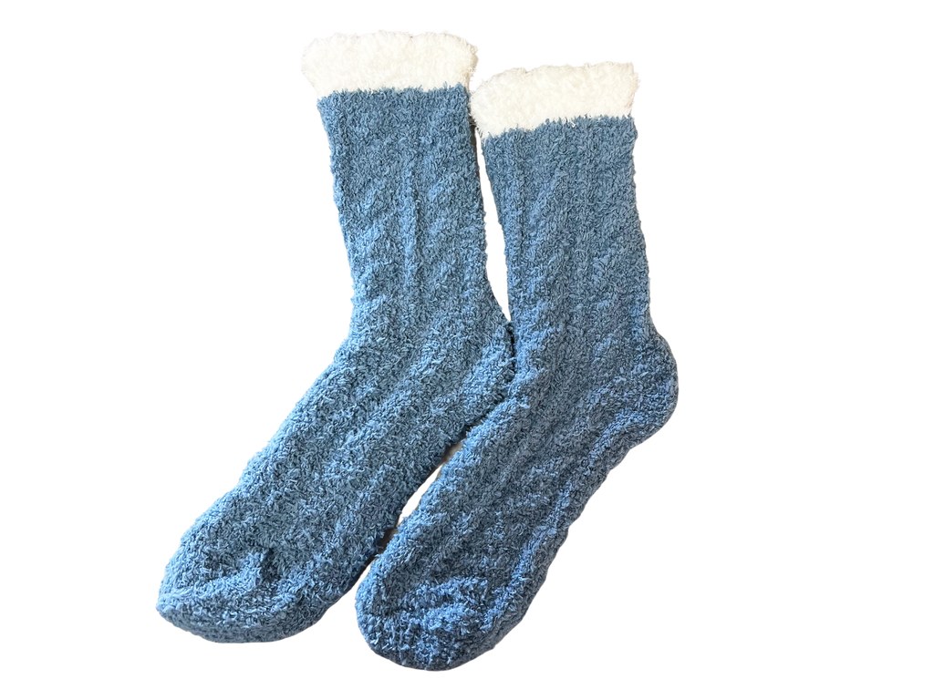 Hikaree Fluffy Cozy Socks Blue