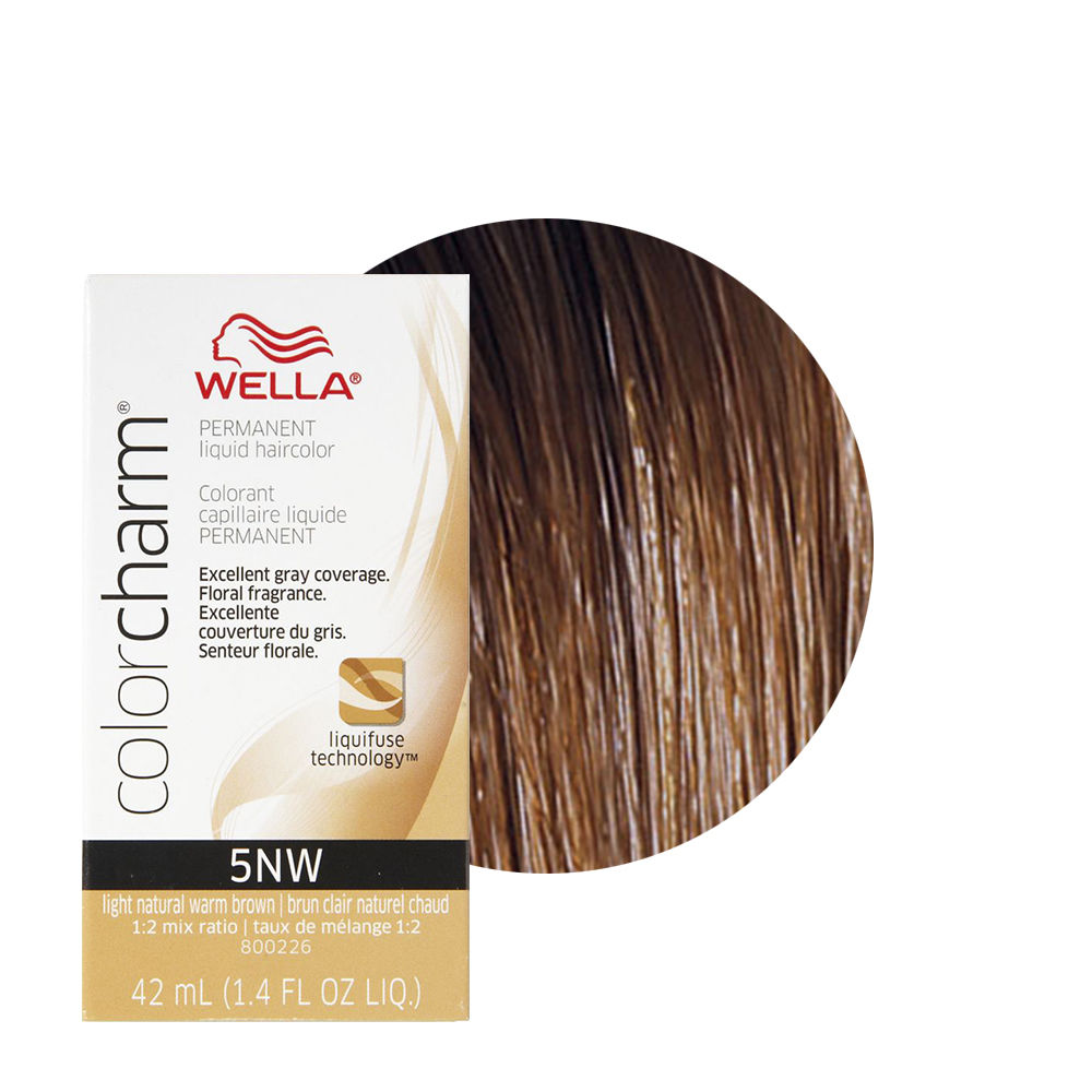 070018105462 - Wella ColorCharm Permanent Liquid Hair Color 42 ml / 1.4 oz - 5NW Light Natural Warm Brown