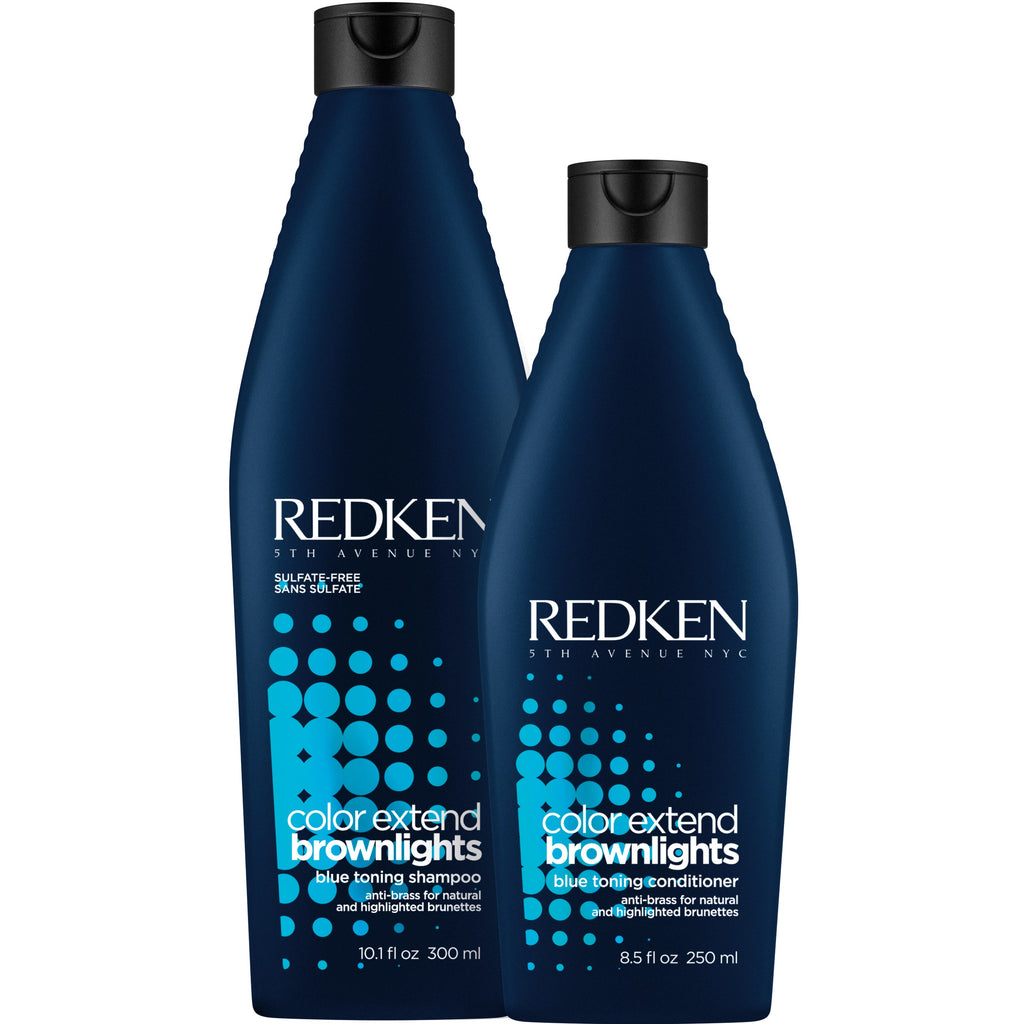 [Sample 0.34 oz] Redken Color Extend Brownlights Blue Toning Shampoo & Conditioner | Anti-Brass For Natural & Highlighted Brunettes - [sample-0.34-oz]-redken-color-extend-brownlights-blue-toning-shampoo-&-conditioner-|-anti-brass-for-natural-&-highlighted-brunettes