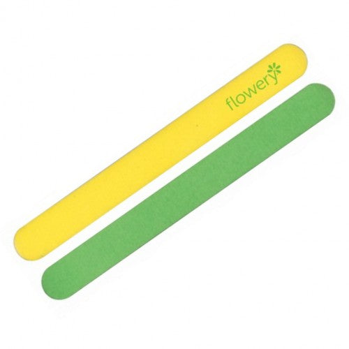 076271201125 - Flowery Nail File - Lemon Lime (2 Pack) | For Thin or Weak Nails