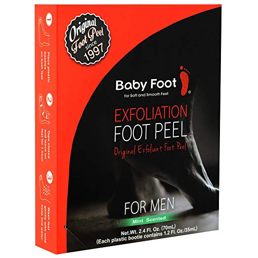 Baby Foot Exfoliation Foot Peel Kit For Men 2.4 oz - Mint Scented - 4533213675391