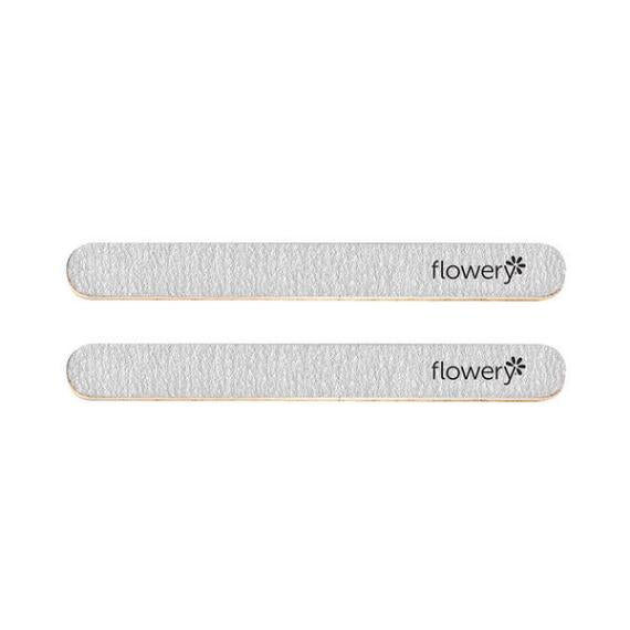 076271200524 - Flowery Nail File - Silver Streak (2 Pack) | For Thick, Gel-Polished or Acrylic Nails